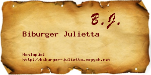 Biburger Julietta névjegykártya